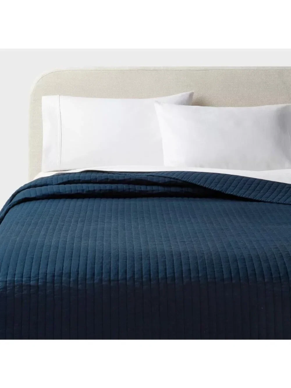 Queen Cotton Sateen Quilt Threshold Dark Navy Blue 88
